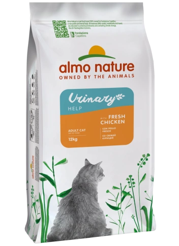 Сухой корм Almo Nature Chicken для взрослых кошек со свежей курицей для профилактики мочекаменной болезни, 12 кг фото 1