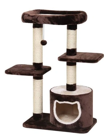 Игровая площадка NOBBY Pavas для кошек, коричневая, 60 см х 40 см х 102 см фото 1