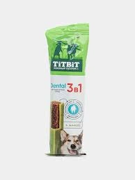 Лакомство Titbit Dental для собак, крупных пород с мятой, 95 г фото 1