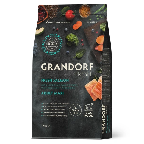 Сухой корм Grandorf Fresh Dog Salmon & Sweet Potato для взрослых собак крупных пород лосось, с бататом, 10 кг фото 1