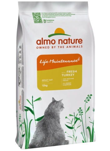 Сухой корм Almo Nature Turkey & Rice для взрослых кошек со свежей индейкой и коричневым рисом, 12 кг фото 1