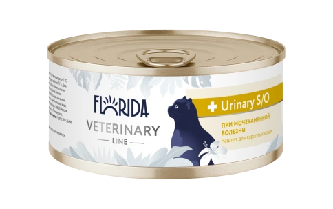 Влажный корм FLORIDA Veterinary диетический Urinary S/O для взрослых кошек при мочекаменной болезни, 100 г фото 1