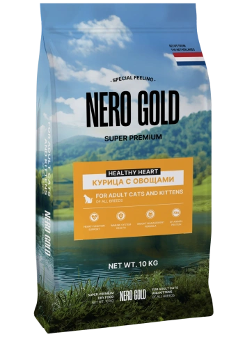 Сухой корм NERO GOLD Chicken & Vegetables для кошек и котят, с мясом курицы и овощами, 10 кг фото 1