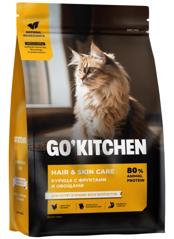 Сухой корм Go'Kitchen Chicken для котят и кошек всех возрастов, с курицей, 1,36 кг фото 1