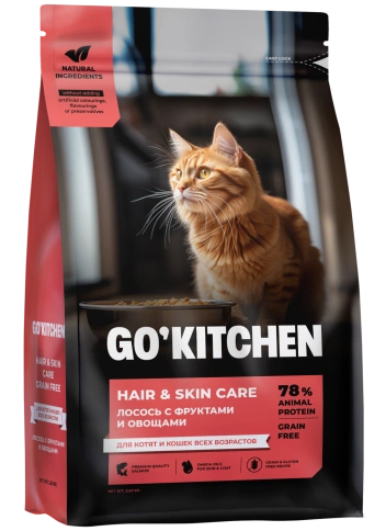Сухой корм Go'Kitchen Salmon для котят и кошек всех возрастов, с лососем, 3,63 кг фото 4