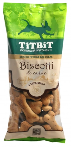 Лакомство Titbit печенье бискотти с бараниной для собак, 350 г фото 1