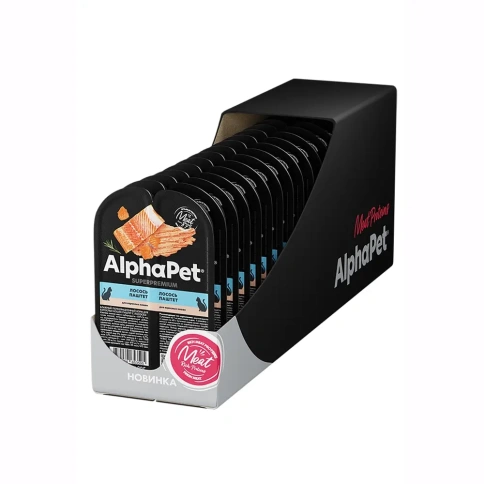Влажный корм ALPHAPET Superpremium ламистер паштет Salmon для кошек, с лососем, 80 г фото 2