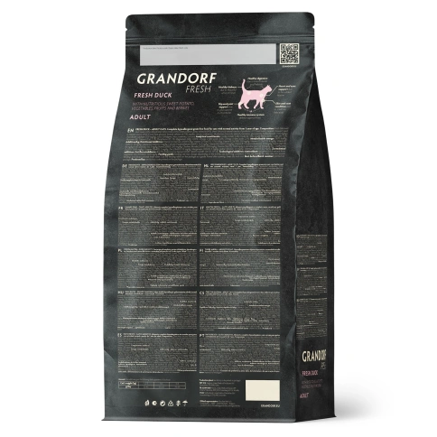 Сухой корм Grandorf Fresh Cat Duck & Sweet Potato для взрослых кошек, диетическая формула для особо аллергичных кошек утка, с бататом, 400 г фото 2