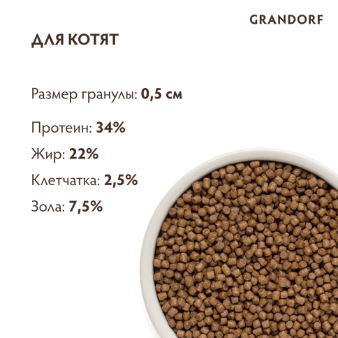 Сухой корм Grandorf Lamb & Turkey Kitten для котят, 400 г фото 9