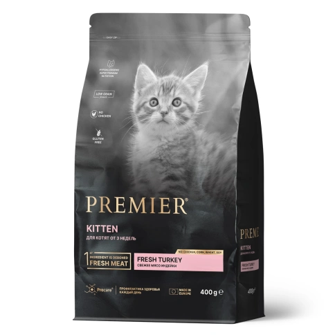 Сухой корм Premier Cat Turkey Kitten для котят свежее мясо, с индейкой, 400 г фото 1