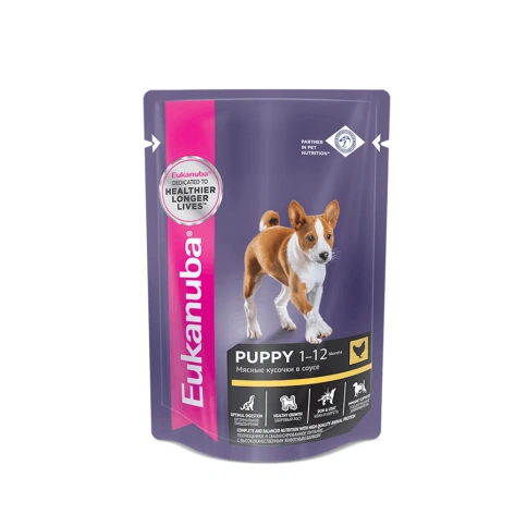 Влажный корм Eukanuba Puppy Chicken для щенков, с курицей, 85 г фото 1