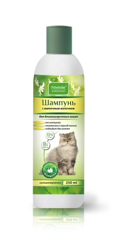 Шампунь Пчелодар для длинношерстных кошек с маточным молочком, 250 мл фото 1