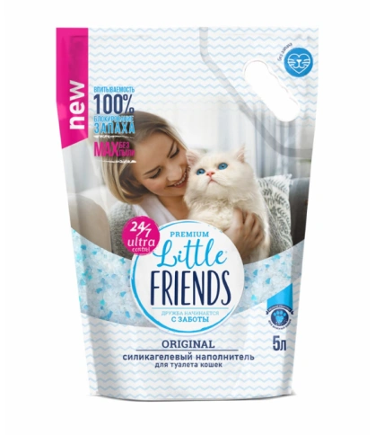 Наполнитель Little Friends Original силикагелевый для кошачьих туалетов, 5 л фото 1