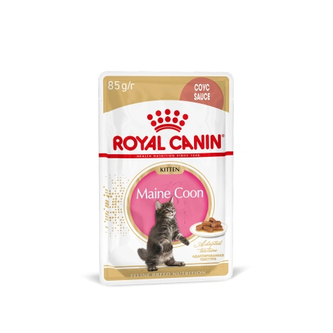 Влажный корм Royal Canin Maine Coon Kitten в соусе для котят породы мейн-кун и других крупных пород старше 3 месяцев, пауч, 85 г фото 27