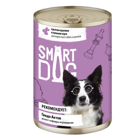 Влажный корм Smart Dog Rabbit для взрослых собак и щенков, кусочки кролика в нежном соусе, 400 г фото 1