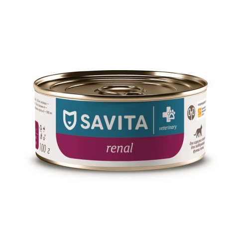 Влажный корм SAVITA Preventive Line Renal для взрослых кошек для поддержания функции почек, 100 г фото 1