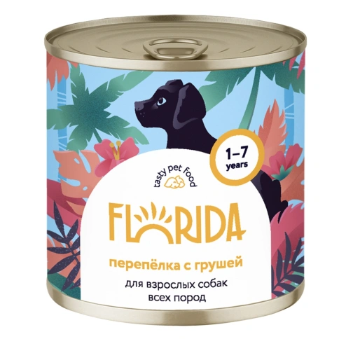 Влажный корм FLORIDA Quail & Pear для собак, с перепёлкой и грушей, 240 г фото 1