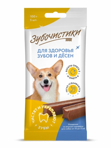 Лакомство Зубочистики жевательная косичка для собак крупных пород, 90 г фото 1