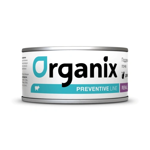 Влажный корм Organix Preventive Line Renal для кошек поддержание здоровья почек у взрослых кошек, 100 г фото 1