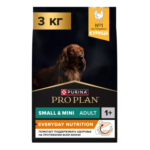Сухой корм PRO PLAN Chicken для взрослых собак мелких и карликовых пород, с высоким содержанием курицы, 3 кг фото 1