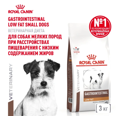 Сухой корм Royal Canin Gastrointestinal Low Fat Small Dogs для собак, 3 кг фото 1