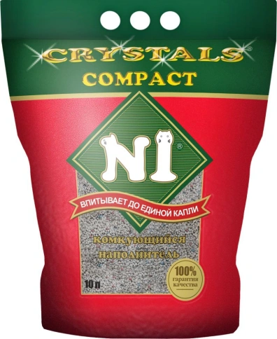 Наполнитель №1 Crystals Compact для кошачьих туалетов, комкующийся, 10 л фото 1