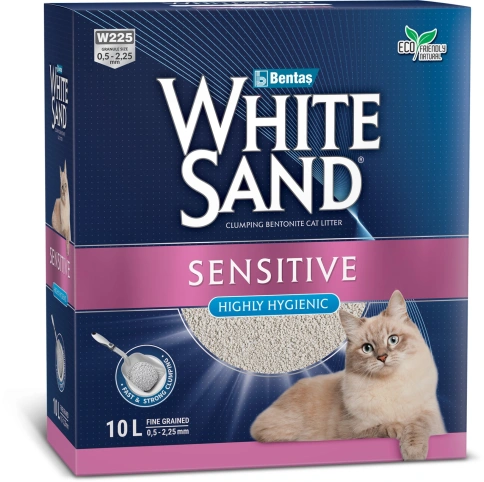 Наполнитель White Sand для кошачьего туалета, комкующийся для чувствительных кошек, 10 л фото 1
