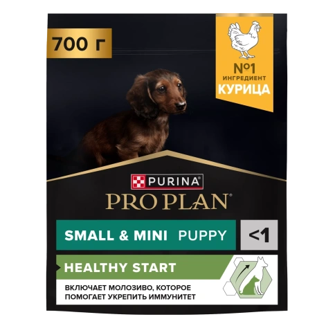 Сухой корм PRO PLAN Chicken для щенков мелких и карликовых пород, с высоким содержанием курицы, 700 г фото 1