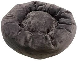 Лежак Homepet Plush для домашних животных, ватрушка графит, 62 см х 62 см х 17 см фото 1