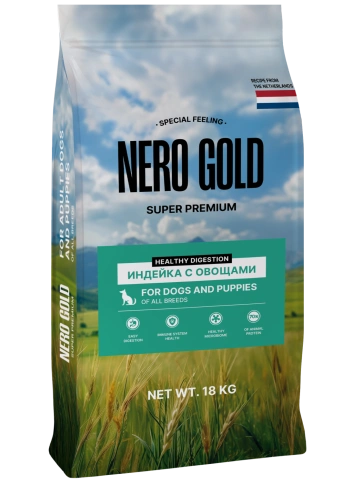 Сухой корм NERO GOLD Turkey & Vegetables для собак и щенков, с мясом индейки и овощами, 18 кг фото 1