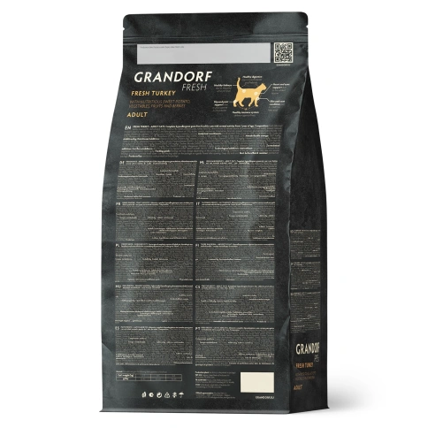 Сухой корм Grandorf Fresh Cat Turkey & Sweet Potato для взрослых кошек, диетическая формула для особо аллергичных кошек индейка, с бататом, 400 г фото 2