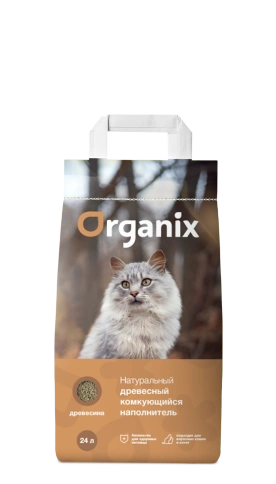 Наполнитель Organix для кошачьего туалета, древесный комкующийся для кошачьего туалета, 24 л фото 1