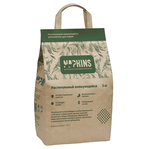 Наполнитель Napkins для кошачьего туалета, растительный комкующийся, 7.2 л фото 1