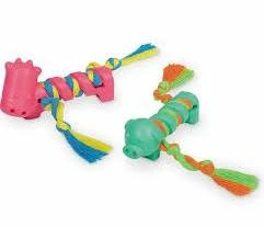 Игрушка NOBBY для собак, Звери С Веревкой набор, резина, 2 шт, 9 см фото 1