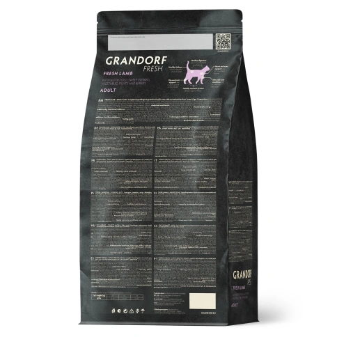 Сухой корм Grandorf Fresh Cat Lamb & Sweet Potato для взрослых кошек чувствительное пищеварение или склонность к аллергии ягненок, с бататом, 2 кг фото 2