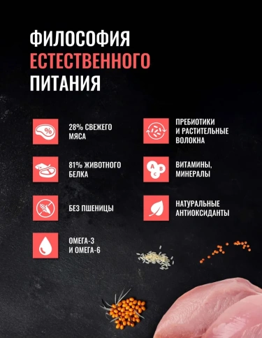 Сухой корм Одно Мясо Turkey для взрослых собак малых пород с мясом, с индейкой, 800 г фото 2