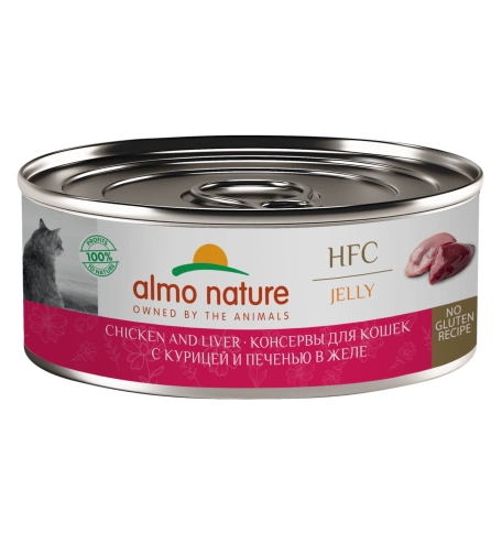 Влажный корм Almo Nature Chicken & Liver для кошек, с курицей и печенью в желе, 100 г фото 1