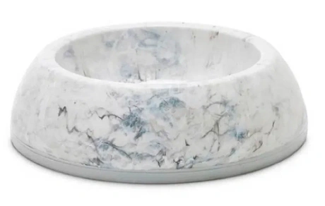 Миска SAVIC Delice для животных, 1 Marble мраморно-серый белый пластик, 0,3 л фото 1