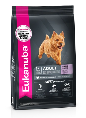 Сухой корм Eukanuba Adult Mini Breed для взрослых собак миниатюрных пород, с птицей, 1,5 кг фото 1