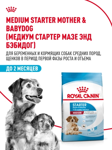 Сухой корм Royal Canin Medium Starter Mother & Babydog для собак, 12 кг фото 9