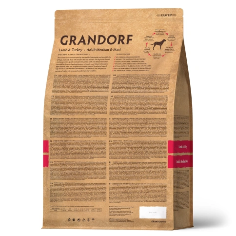 Сухой корм Grandorf Lamb & Turkey Med & Maxi для взрослых собак средних и крупных пород, с ягненком и индейкой, 1 кг фото 2
