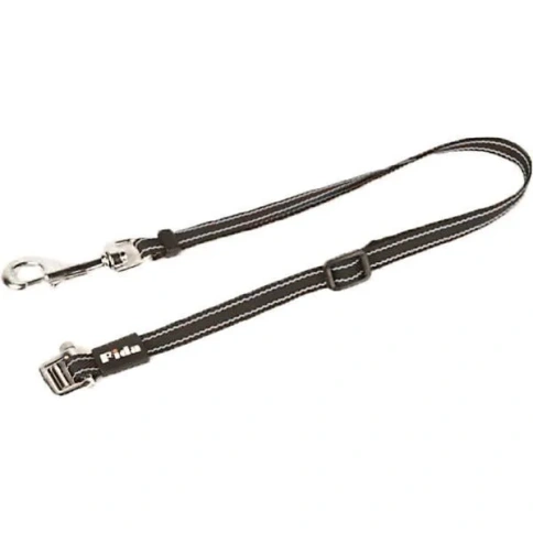 Адаптер Fida Dual Leash для рулетки с лентой для второй собаки черный с белой строчкой фото 1
