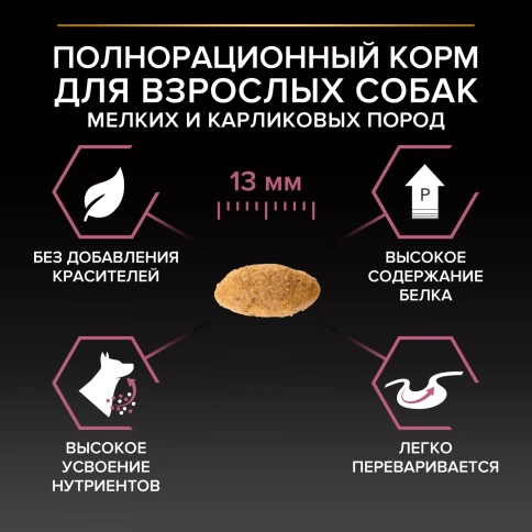 Сухой корм PRO PLAN Salmon для взрослых собак мелких и карликовых пород с чувствительной кожей, с высоким содержанием лосося, 7 кг фото 3