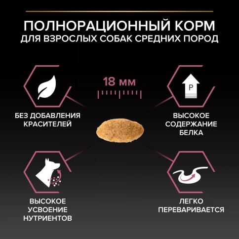 Сухой корм PRO PLAN Salmon для взрослых собак средних пород с чувствительной кожей, с высоким содержанием лосося, 3 кг фото 3