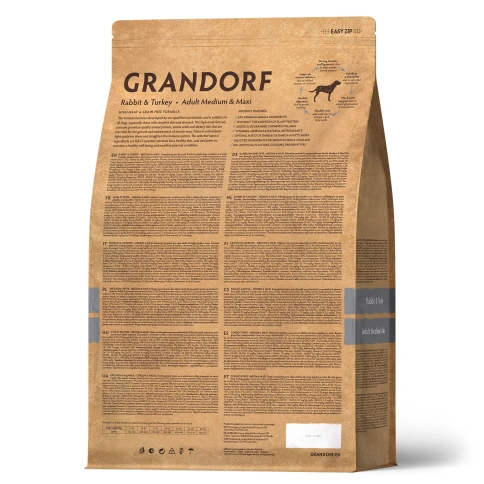 Сухой корм Grandorf Rabbit & Turkey Med & Maxi для взрослых собак средних и крупных пород, с кроликом и индейкой, 1 кг фото 2