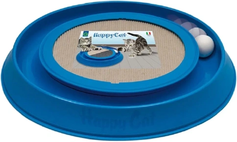 Игрушка Georplast Happycat когтеточка-игрушка с шариком ковролин, 41 см х 38 см х 5 см фото 1