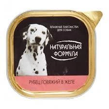 Влажный корм Натуральная Формула Beef для собак, рубец говяжий в желе ламистер, 300 г фото 1