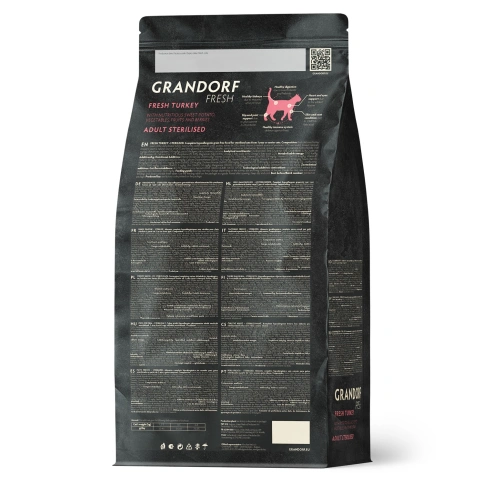 Сухой корм Grandorf Fresh Cat Turkey & Sweet Potato для стерилизованных кошек индейка, с бататом, 2 кг фото 2