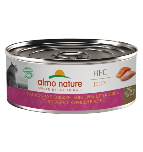 Влажный корм Almo Nature Salmon & Chicken для кошек, с лососем и курицей в желе, 100 г фото 1