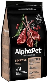Сухой корм ALPHAPET Superpremium Lamb для взрослых кошек и котов с чувствительным пищеварением, с ягненком, 3 кг фото 2